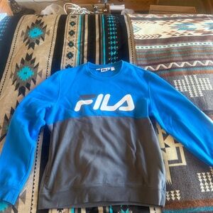 Fila Men's Blue and Gray Crewneck Sweater